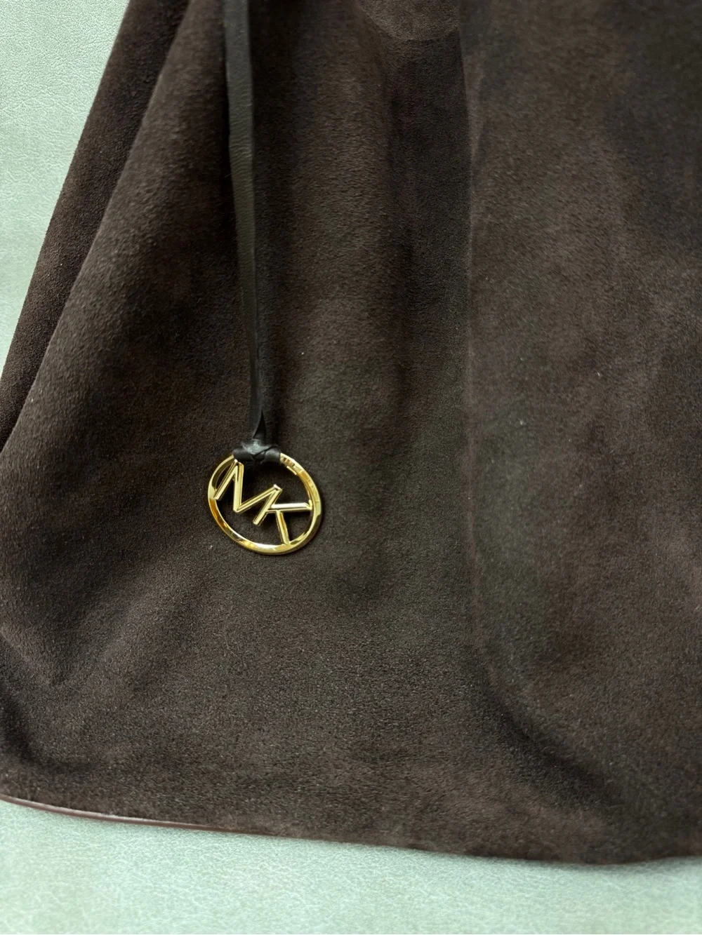 Michael Kors Dark Brown Suede Hobo with Gold Hardware